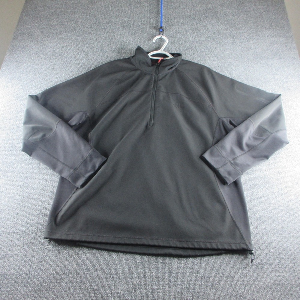 The North Face Jacket Mens XL Black Softshell‎ 1/4 Zip Lined Hiking Pullover